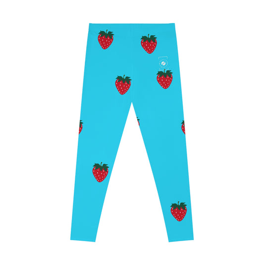 #22DEFF Bleu Clair + Fraise - Collants Unisexe