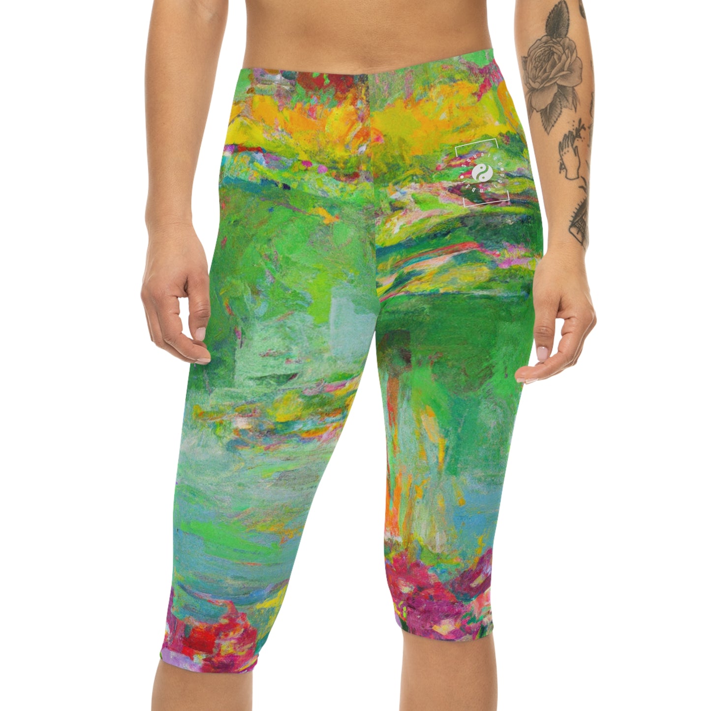 "Lily Aquarelle: Dusk Reflections" - Capri Shorts