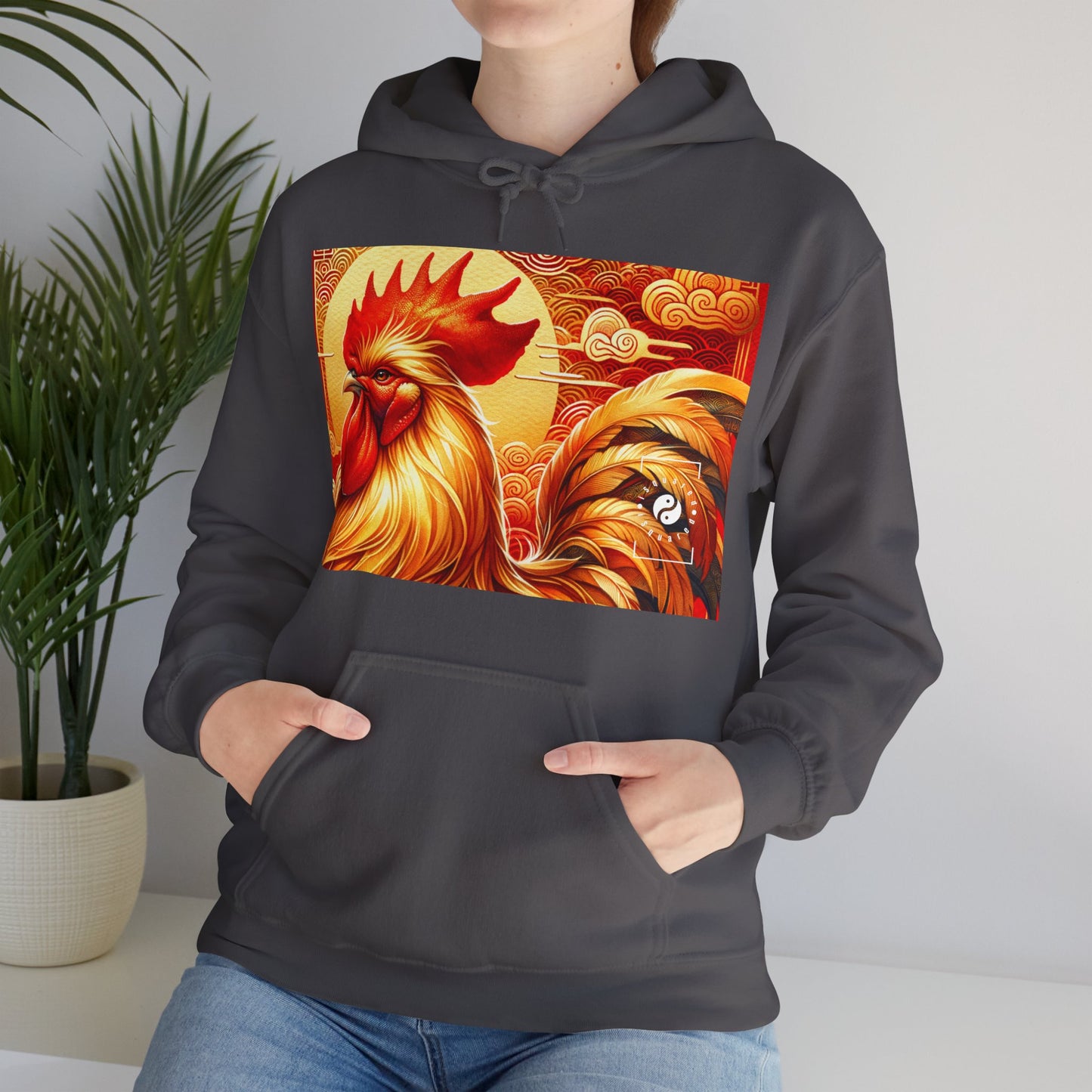 "Crimson Dawn: The Golden Rooster's Rebirth" - Hoodie