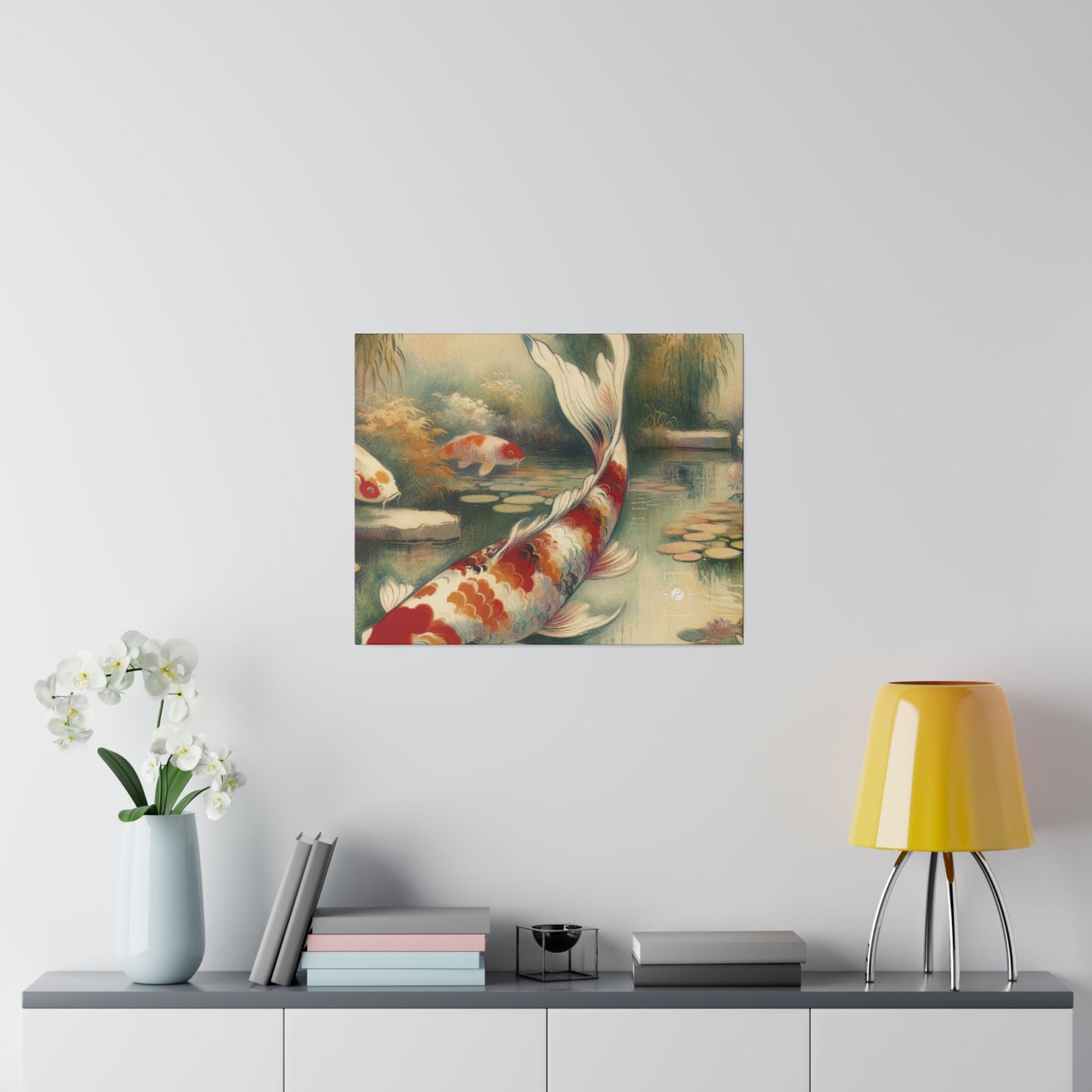 Koi Lily Pond - Art Print Canvas