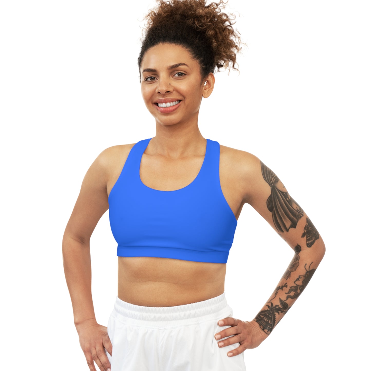 #2C75FF Electric Blue - Seamless Sports Bra