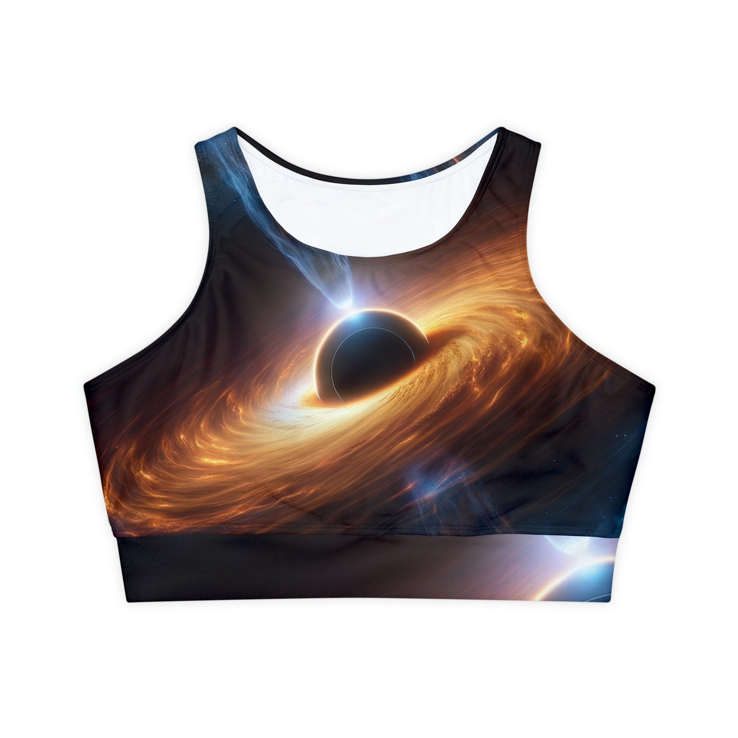 "Discs of Illumination: Black Hole Reverie" - Lined & Padded Sports Bra