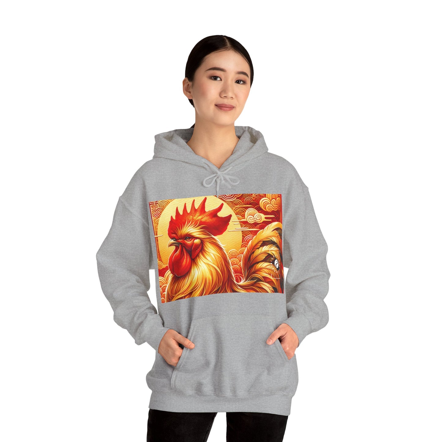 "Crimson Dawn: The Golden Rooster's Rebirth" - Hoodie