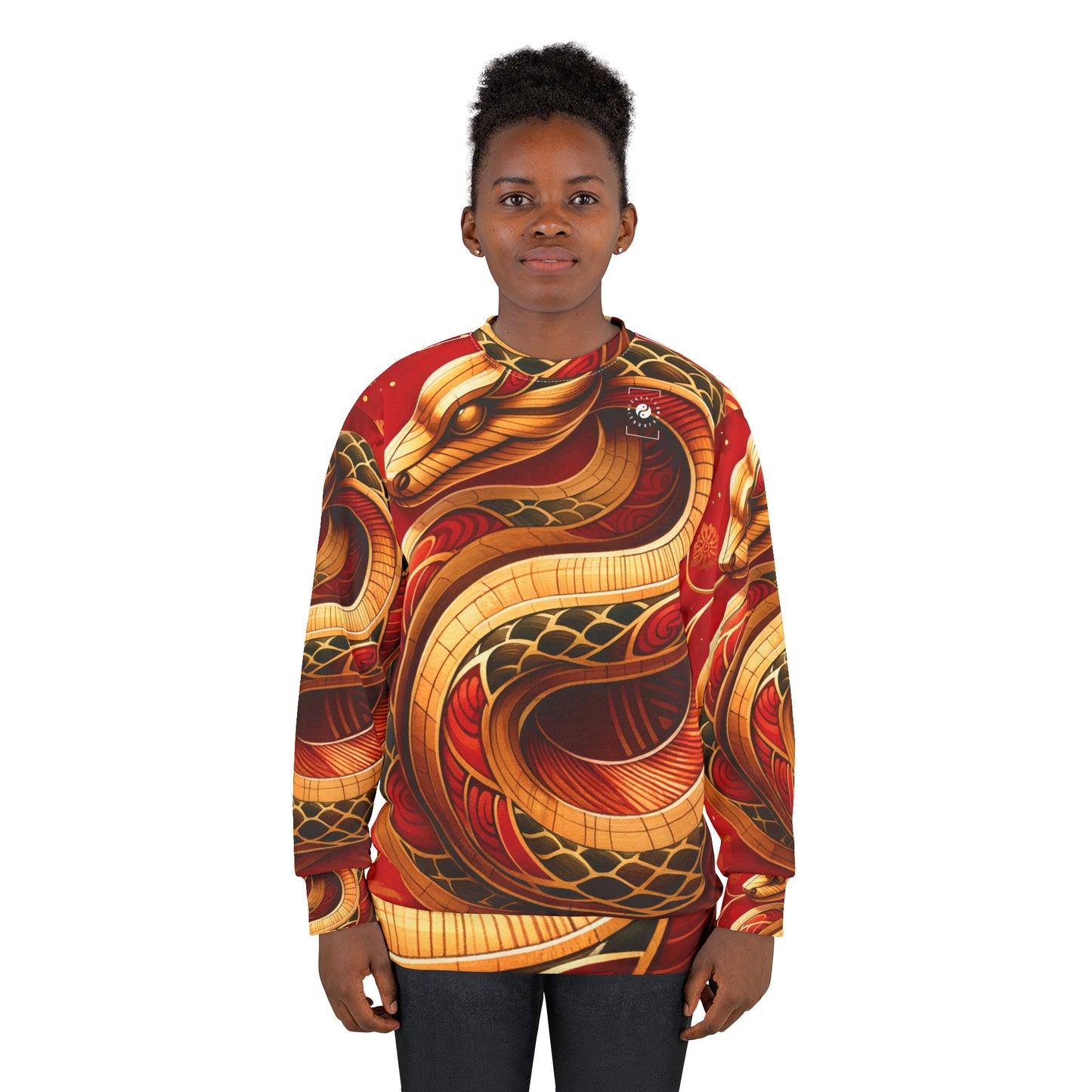 "Crimson Serenity: The Golden Snake" - Unisex Sweatshirt