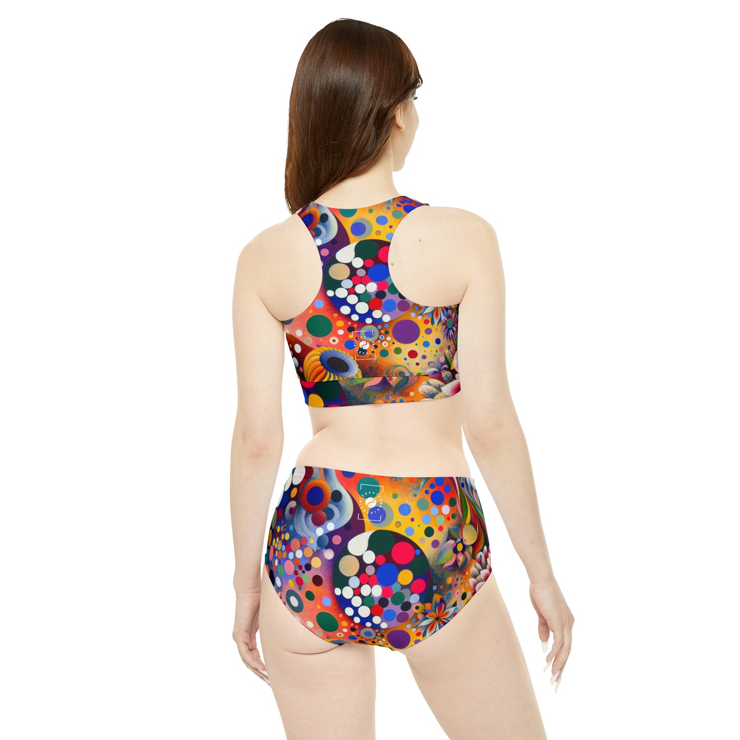 "Polka Petals in Yogic Surrealism: An Artistic Salute to Kusama and Kahlo" - Hot Yoga Bikini Set