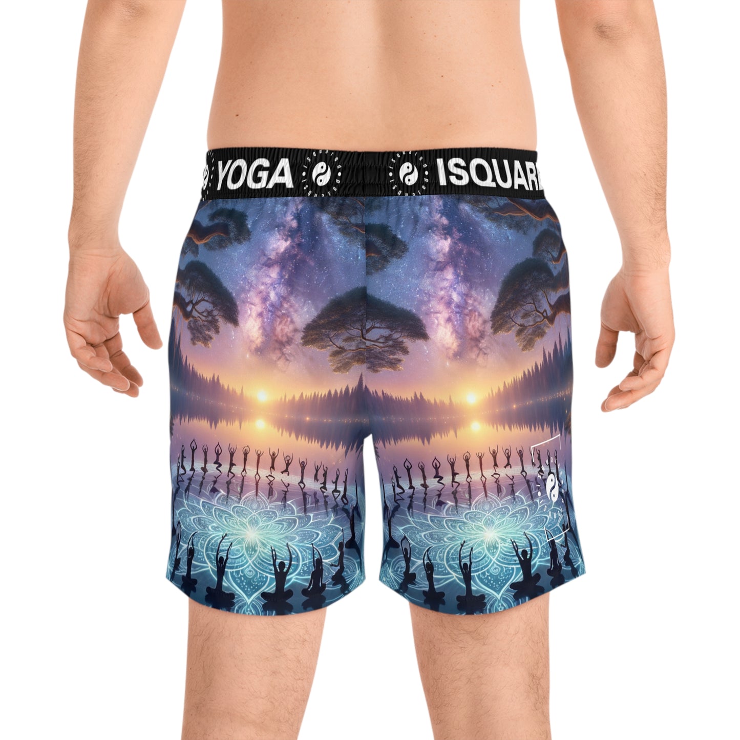 "Celestial Serenity: Mandala's Reflection" - Swim Shorts (Mid-Length) for Men