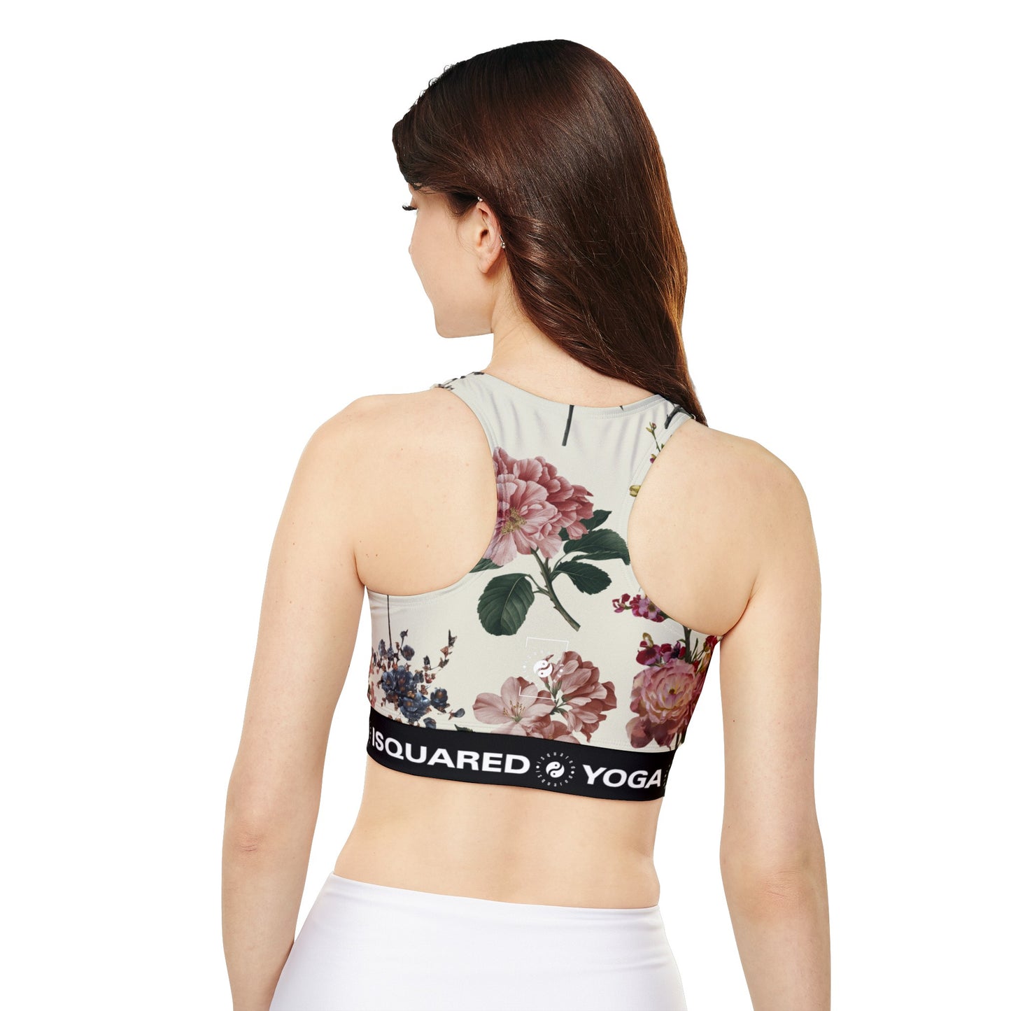 Botanicals on Beige - Lined & Padded Sports Bra