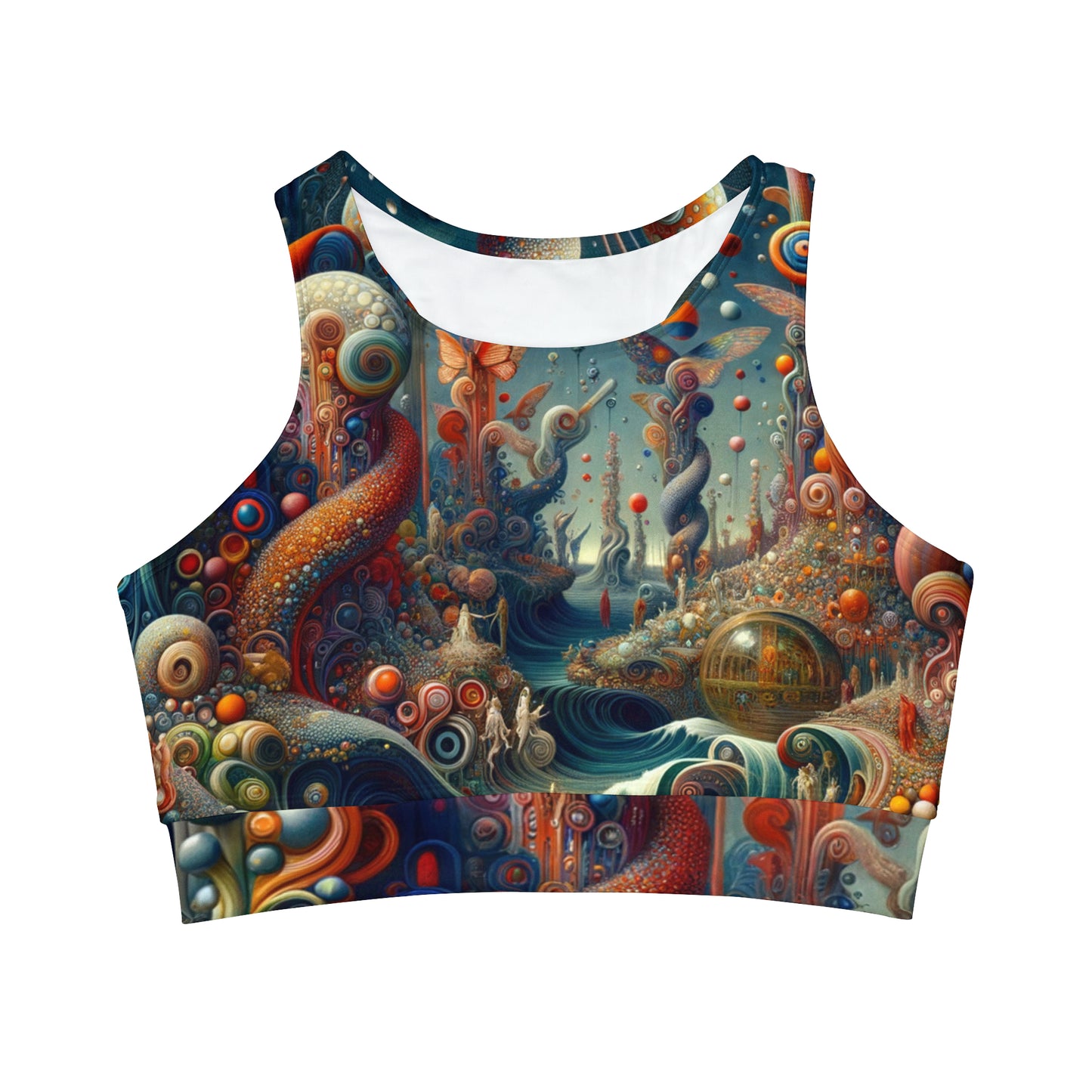 Kaleidoscopic Eden - High Neck Crop Top