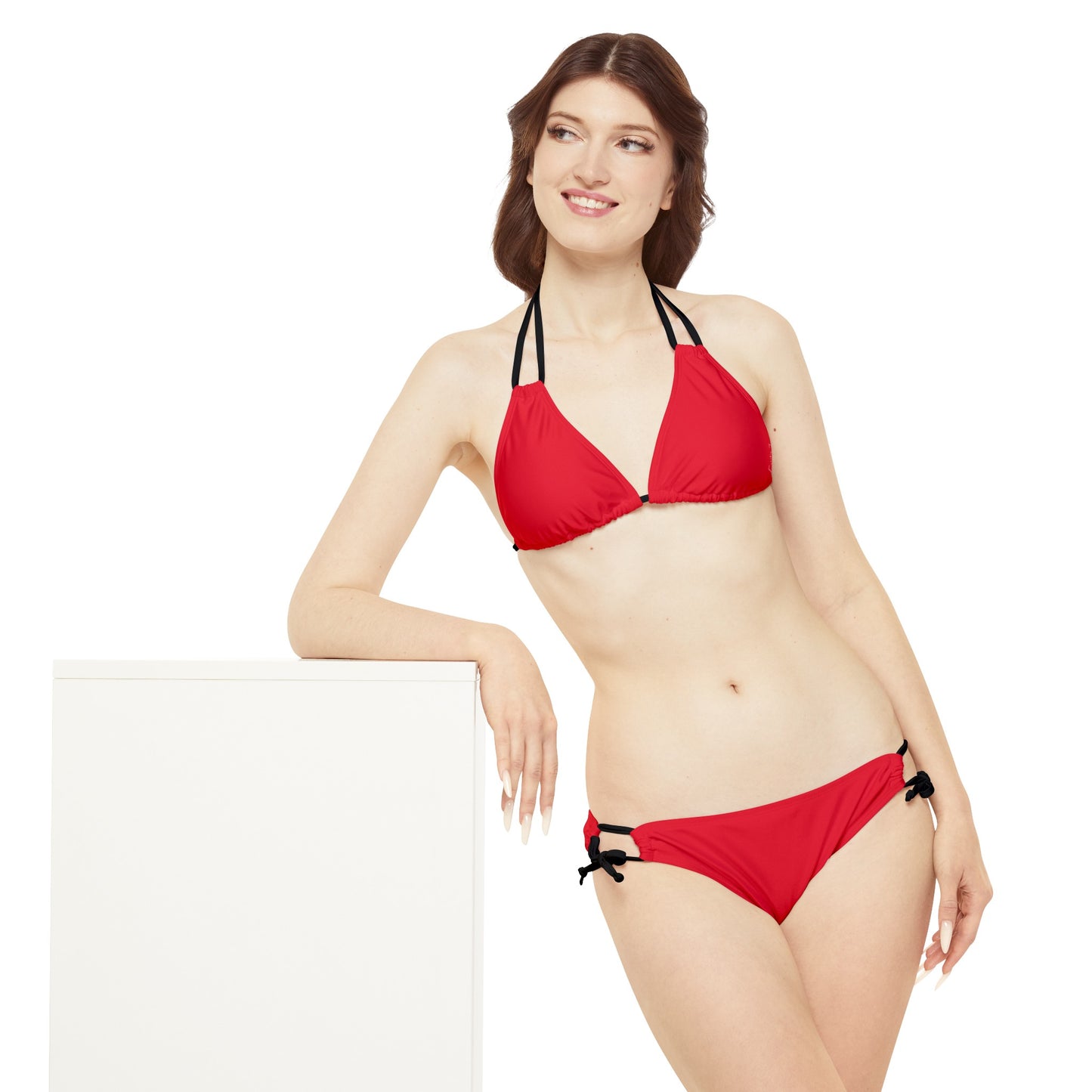 #D10927 Scarlet Red - Lace-up Bikini Set
