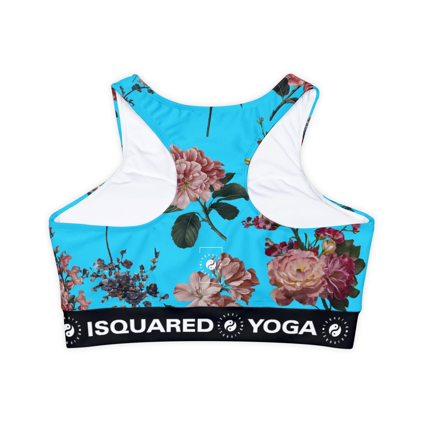 Botanicals on Azure - Lined & Padded Sports Bra