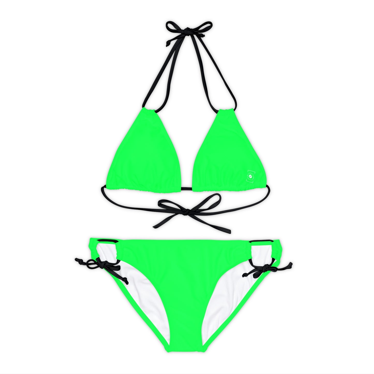 #0FFF50 Neon Green - Ensemble bikini à lacets