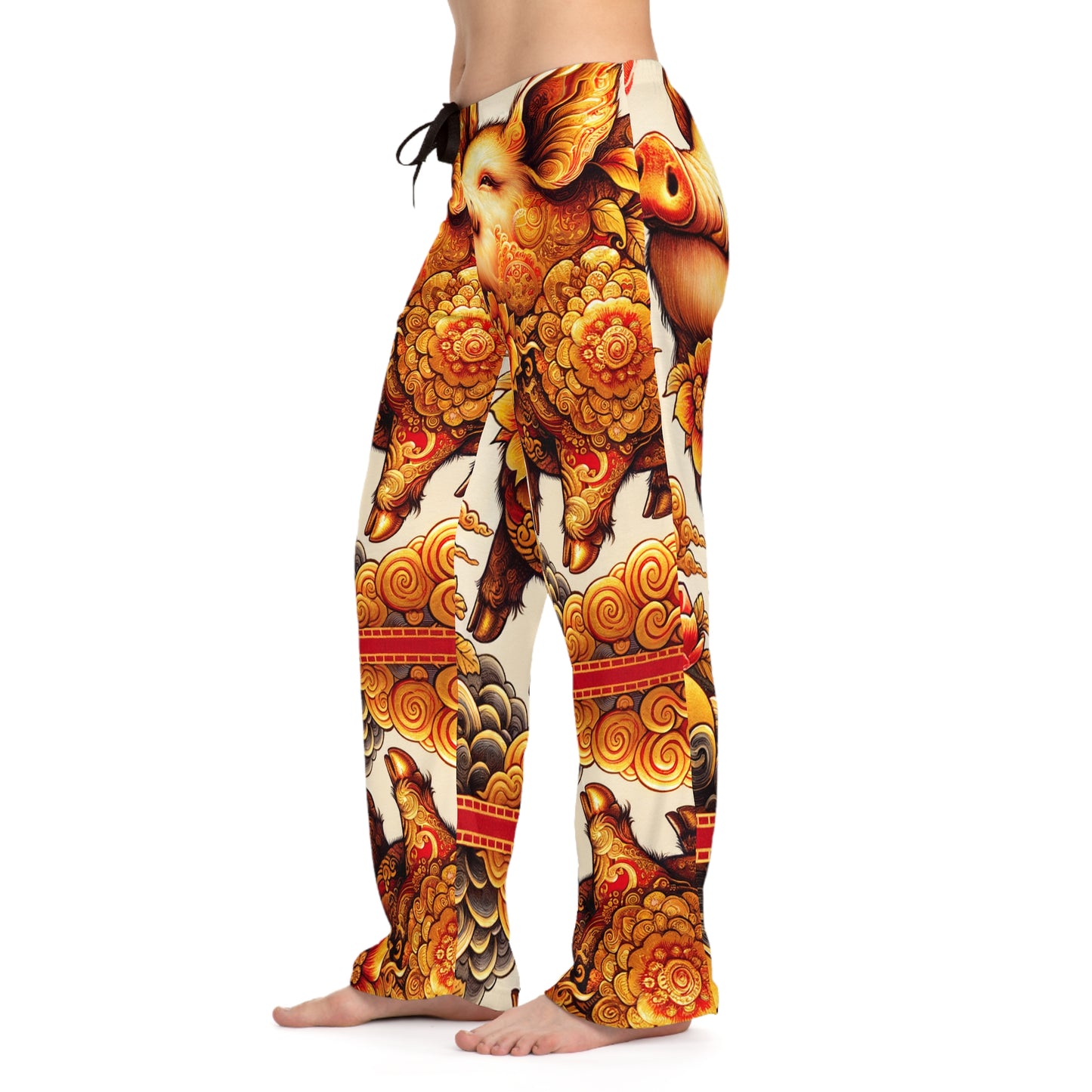 "Golden Prosperity: The Divine Boar Celebration" - Women lounge pants