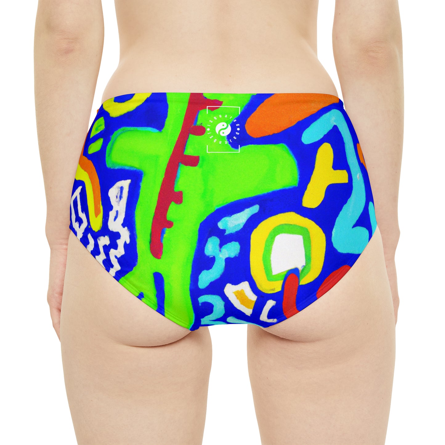 "Chroma Glyphe Symphony" - High Waisted Bikini Bottom