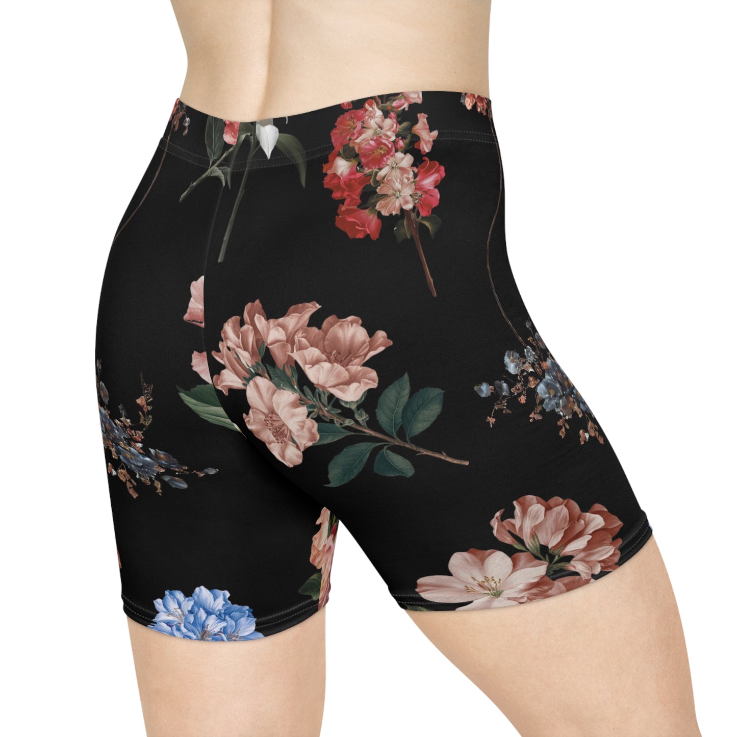 Botanicals on Black - Hot Yoga Short