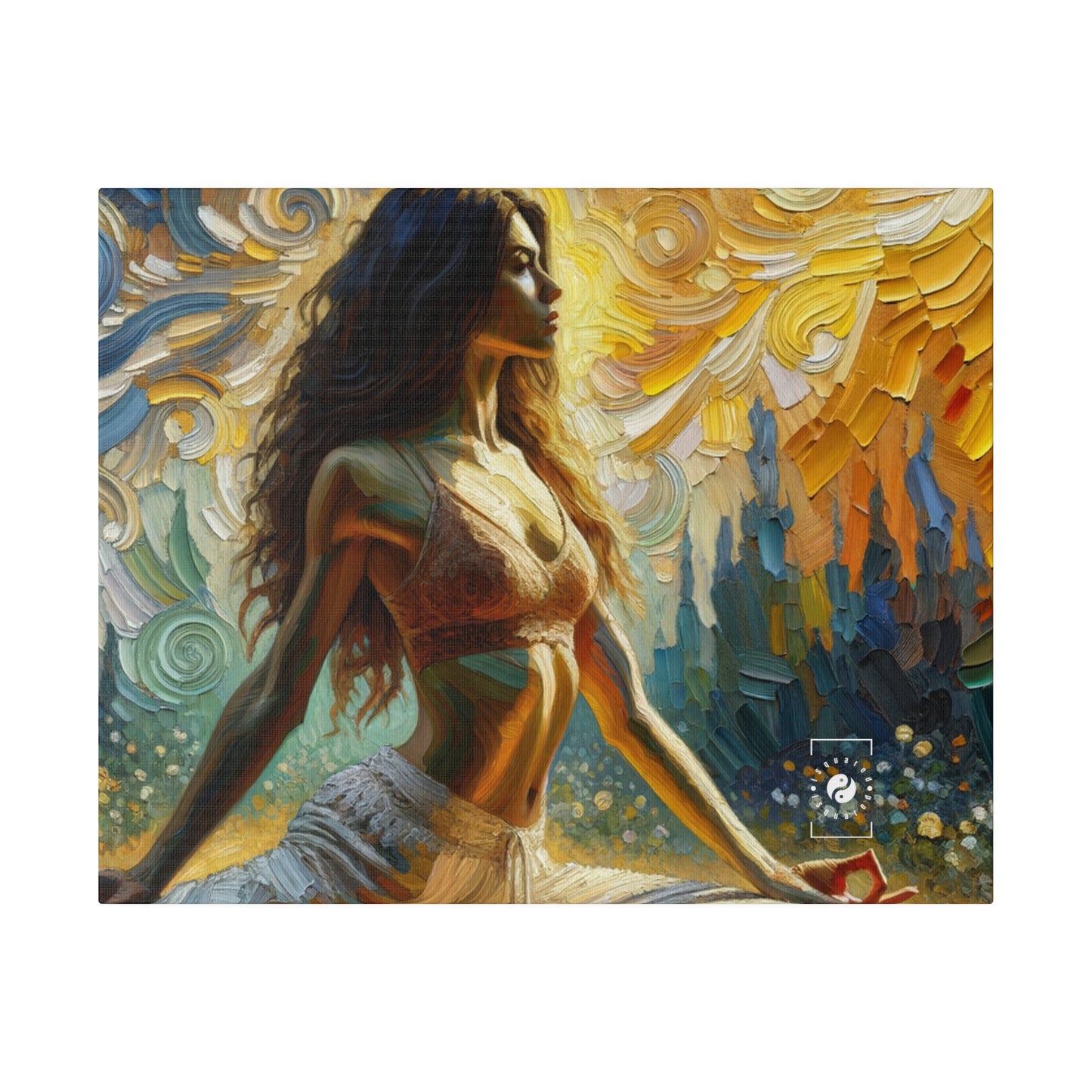 "Golden Warrior: A Tranquil Harmony" - Art Print Canvas