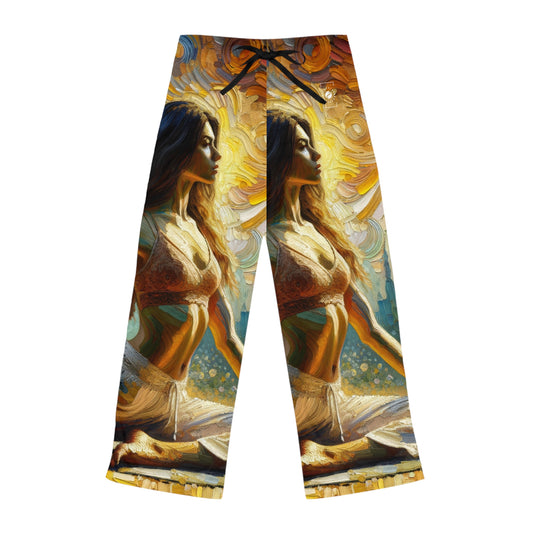 "Golden Warrior: A Tranquil Harmony" - Women lounge pants