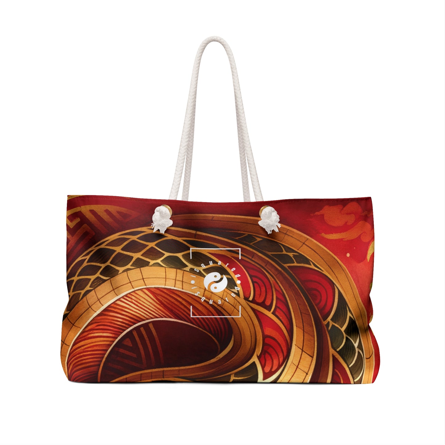 "Crimson Serenity: The Golden Snake" - Casual Yoga Bag