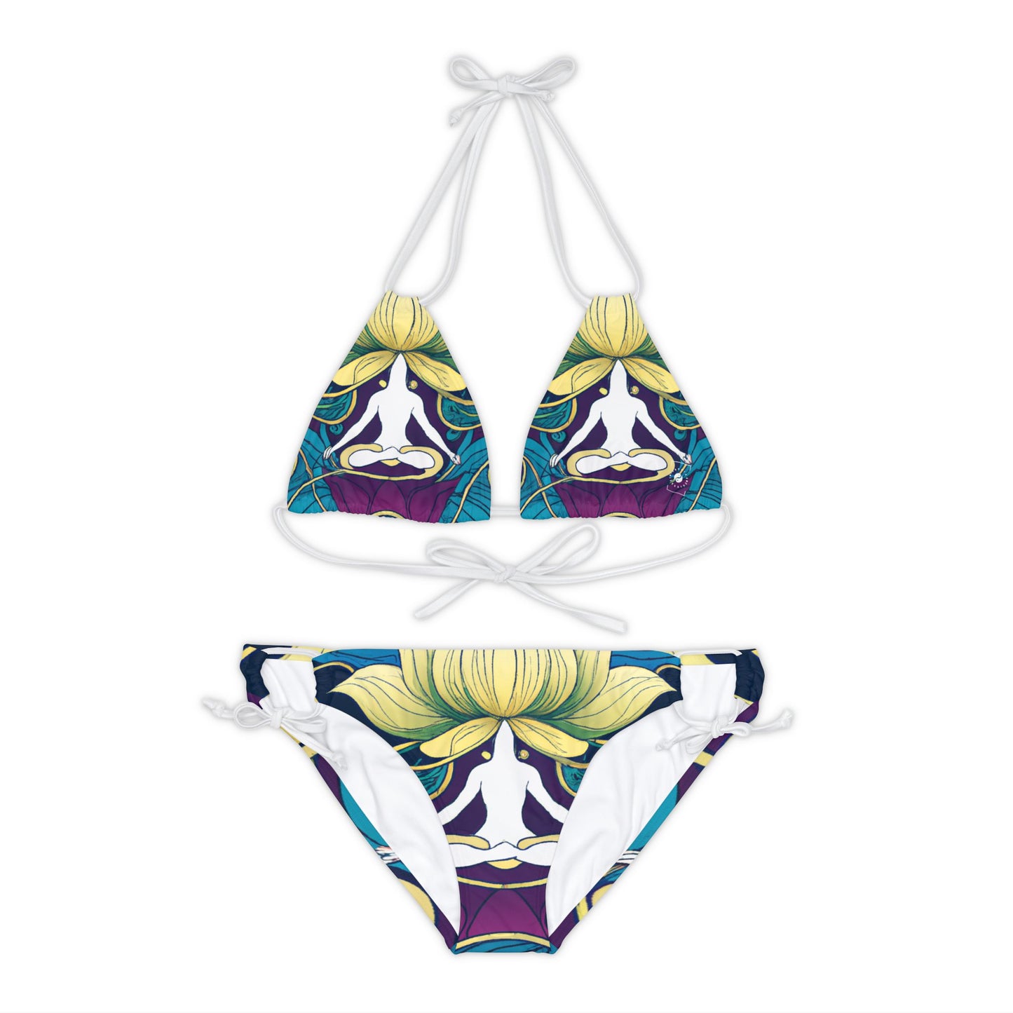 "Lotus Serenity Dance" - Lace-up Bikini Set