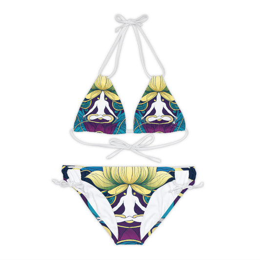 "Lotus Serenity Dance" - Lace-up Bikini Set