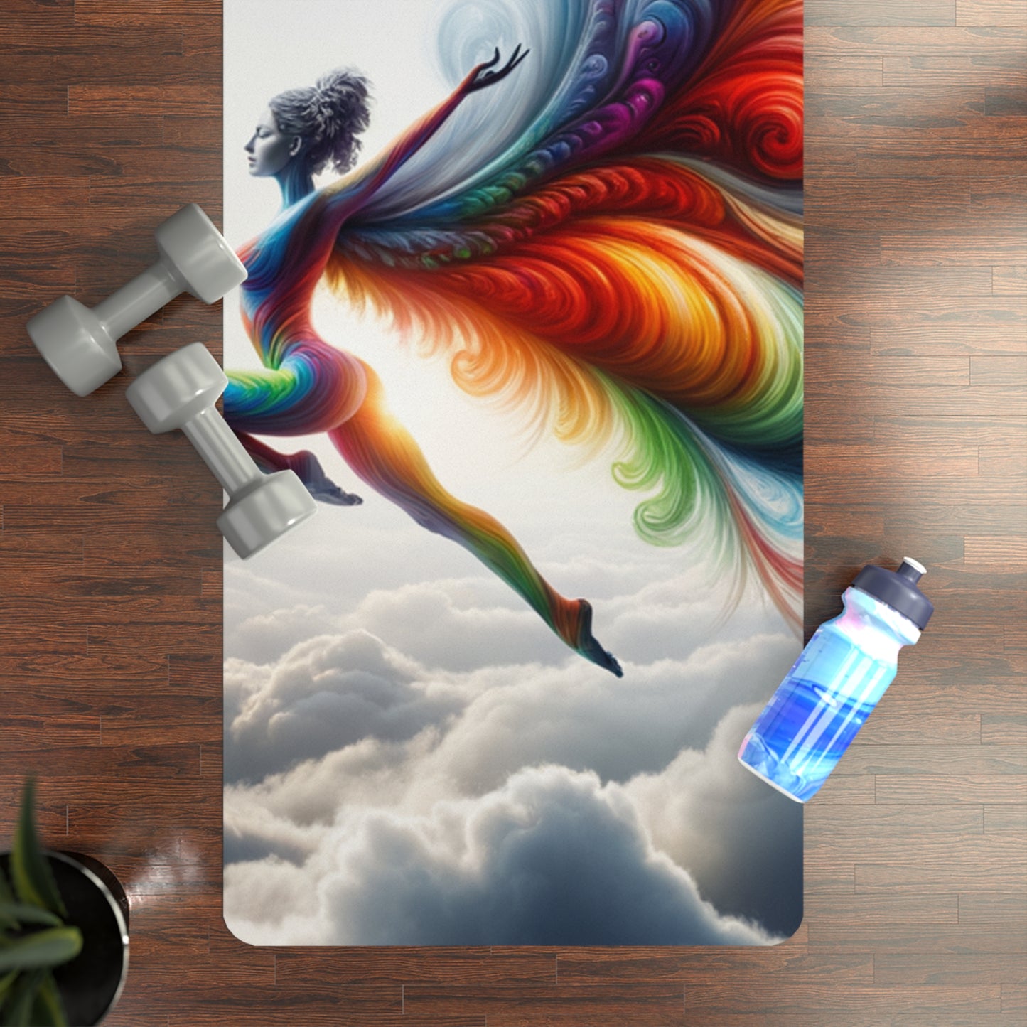 "Yogini's Rainbow Flight" - Yoga Mat