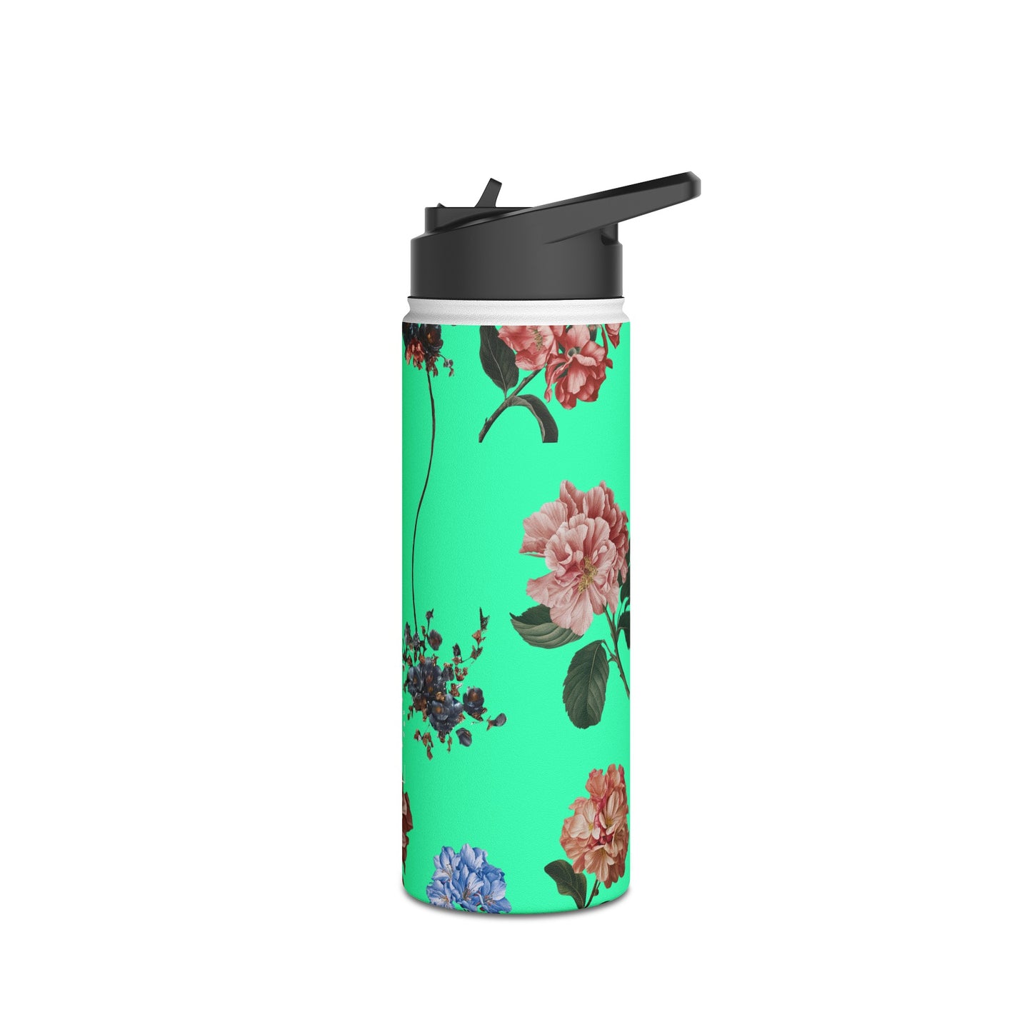 Botanicals on Turquoise - Water Bottle