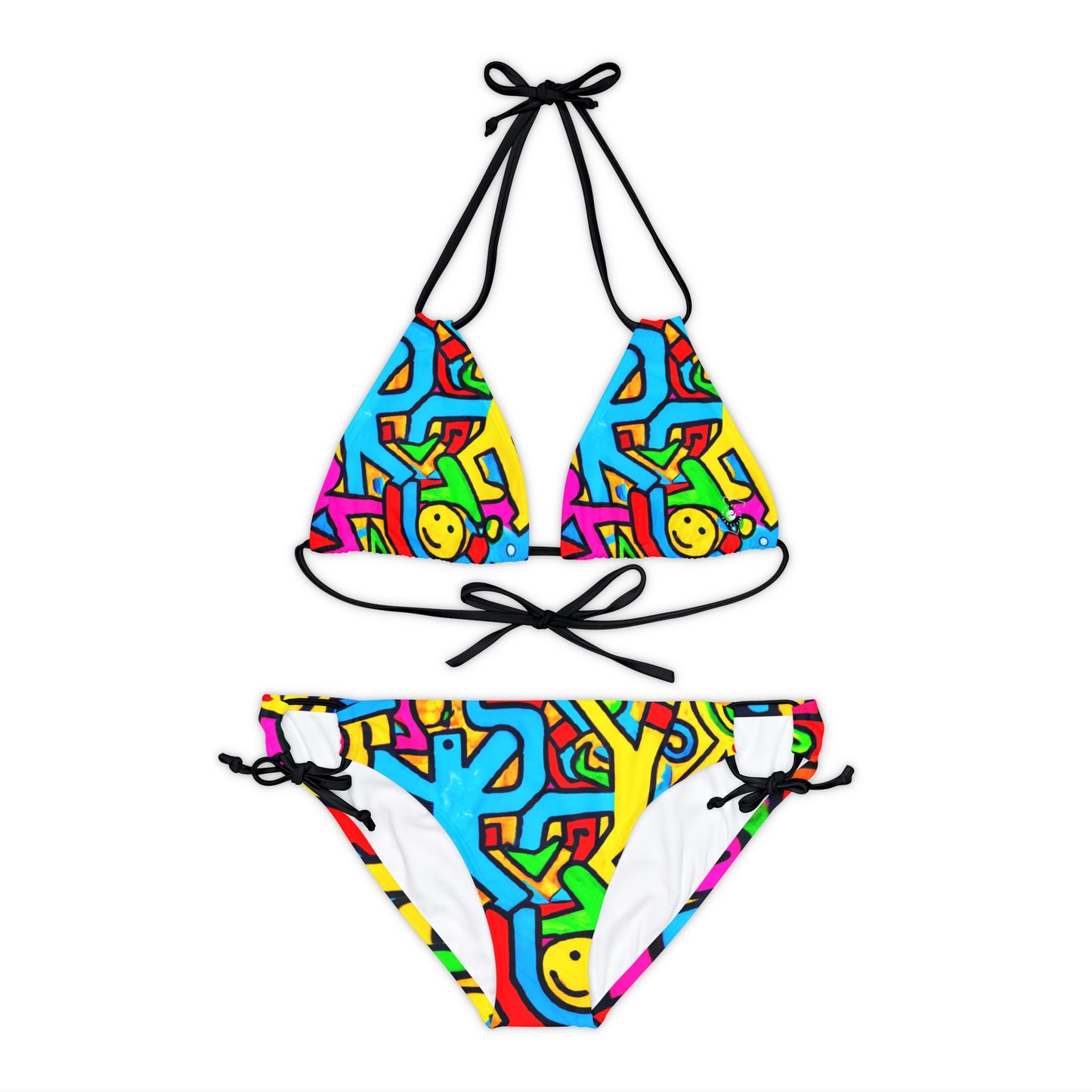 symbols of happiness - Lace-up Bikini Set