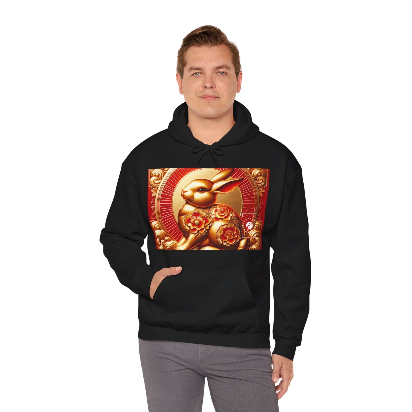 "Golden Blessings: Lunar Rabbit's Resplendence" - Hoodie