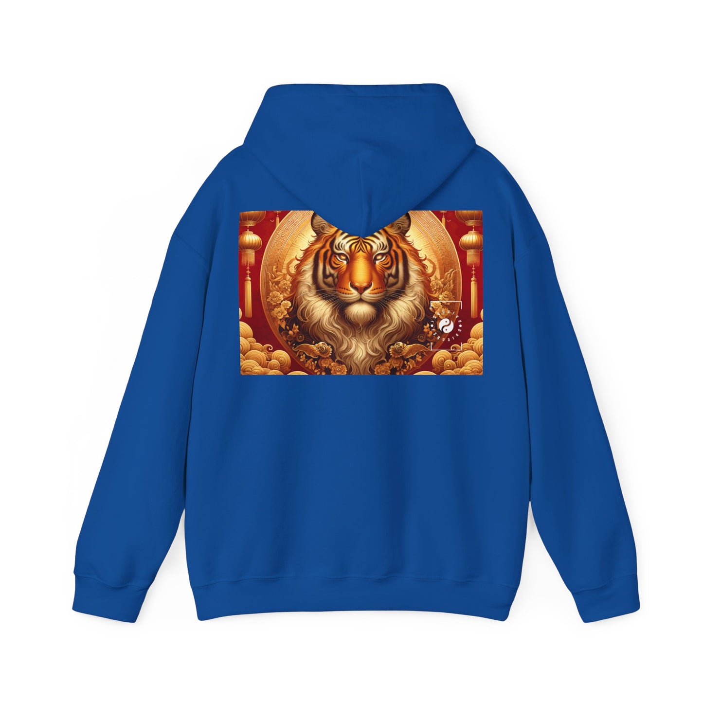 "Majesté dorée : Ascension du Tigre Lunaire" - Sweat à capuche 