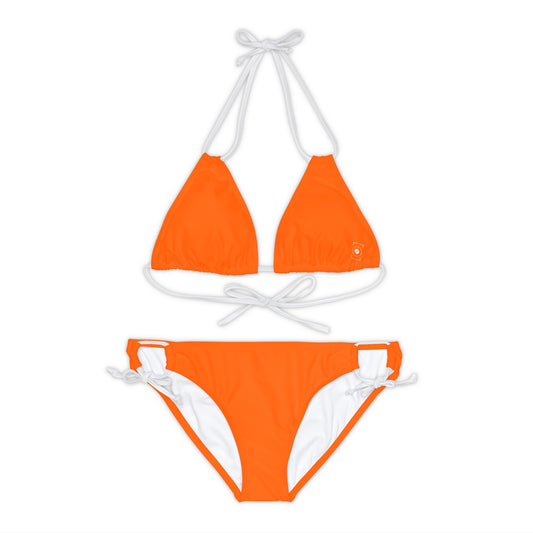 Neon Orange #FF6700 - Lace-up Bikini Set
