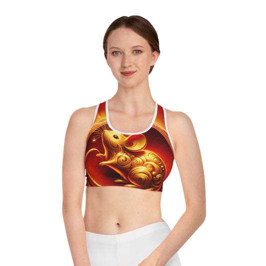 "Golden Emissary: A Lunar New Year's Tribute" - High Performance Sports Bra