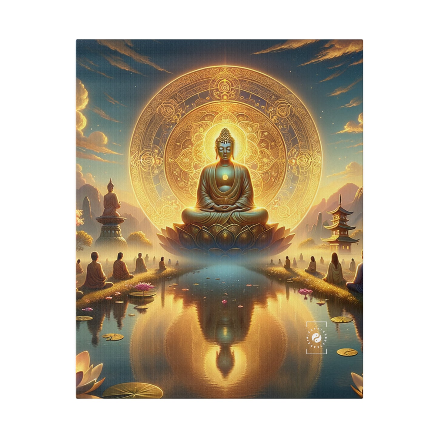 "Serenity in Transience: Illuminations of the Heart Sutra" - Art Print Canvas