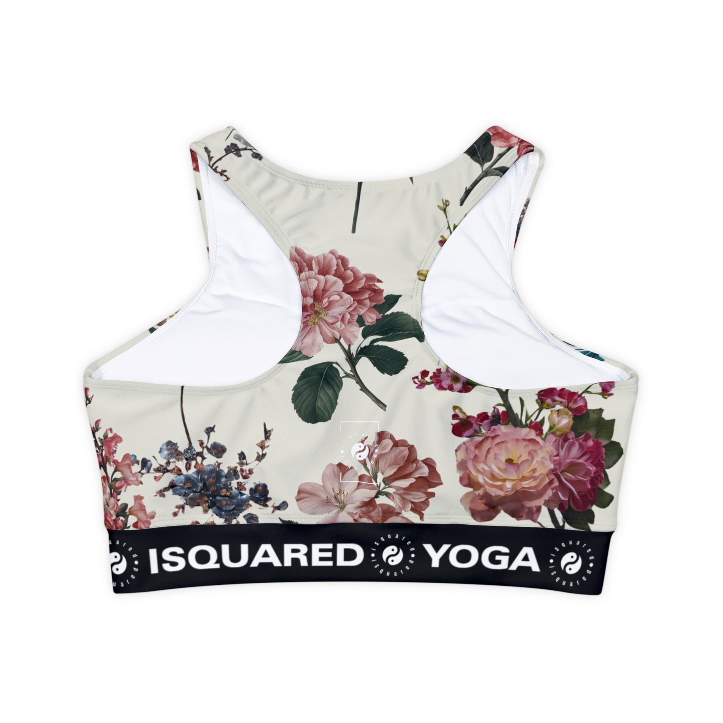 Botanicals on Beige - Lined & Padded Sports Bra