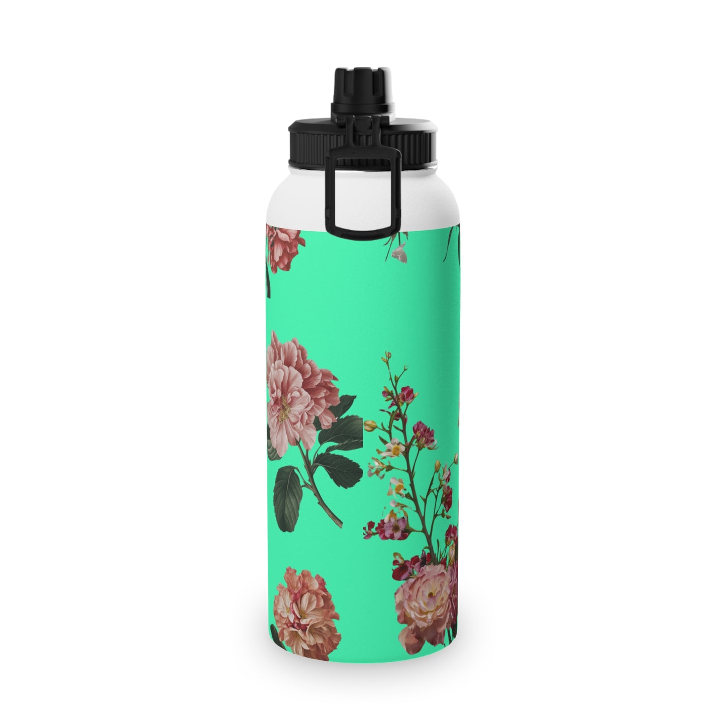 Botanicals on Turquoise - Sports Water Bottle