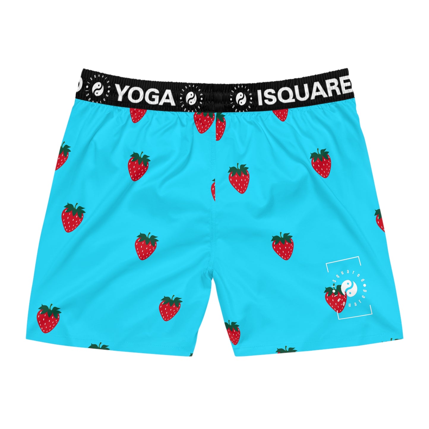 #22DEFF Light Blue + Strawberry - Swim Shorts (Mid-Length) for Men