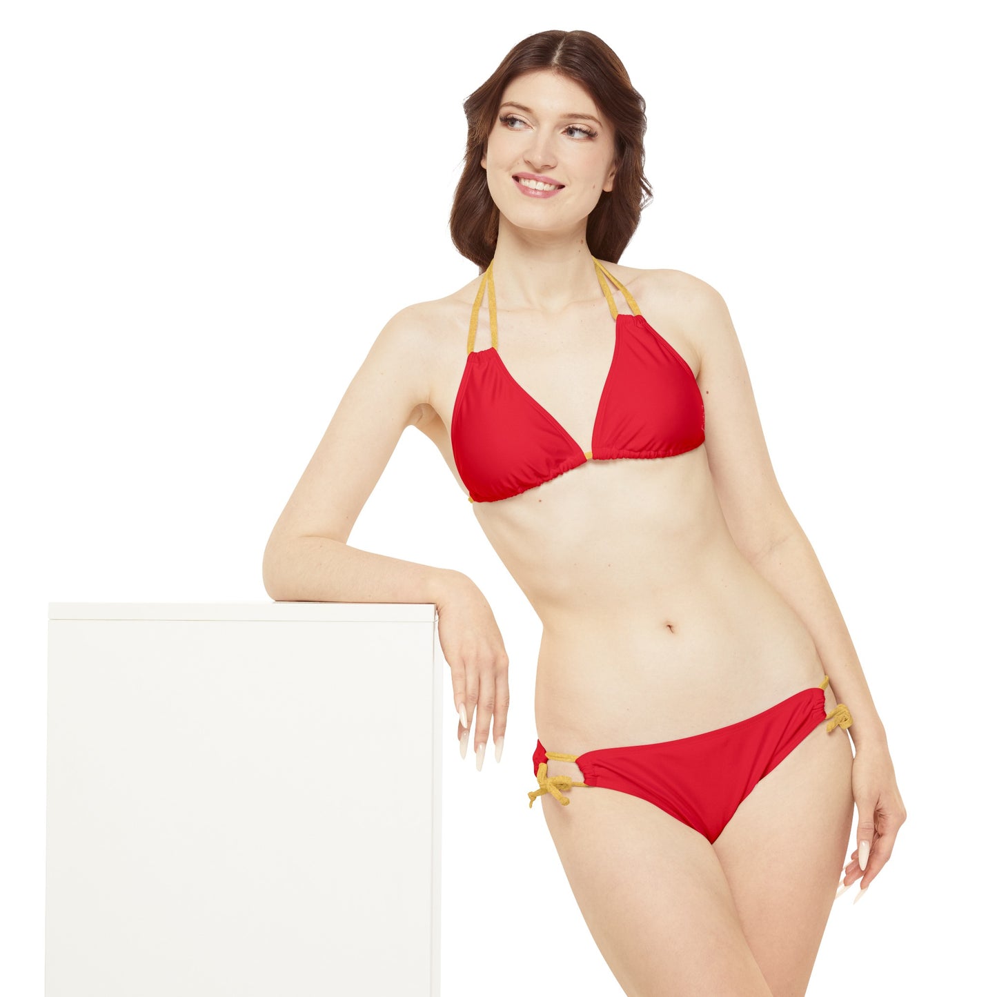 #D10927 Rouge Écarlate - Ensemble Bikini À Lacets