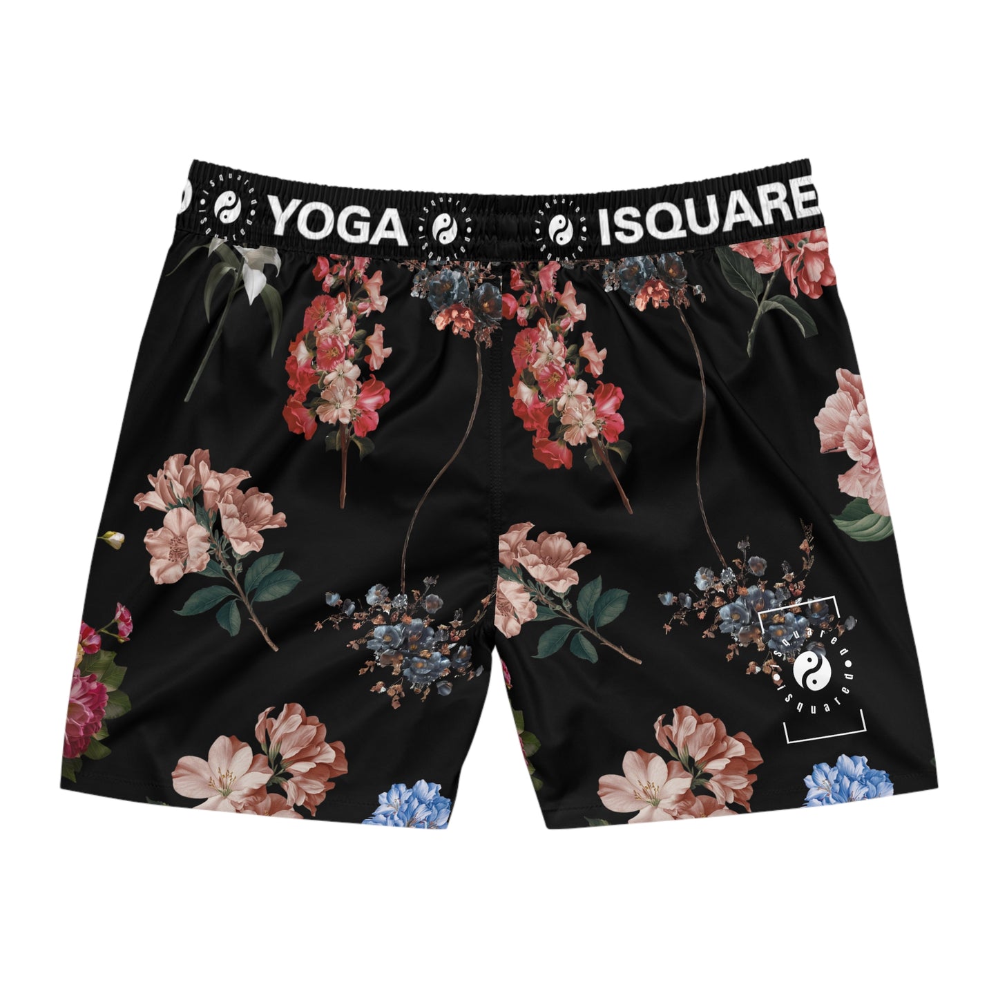 Botanicals on Black - Swim Shorts (Mid-Length) for Men