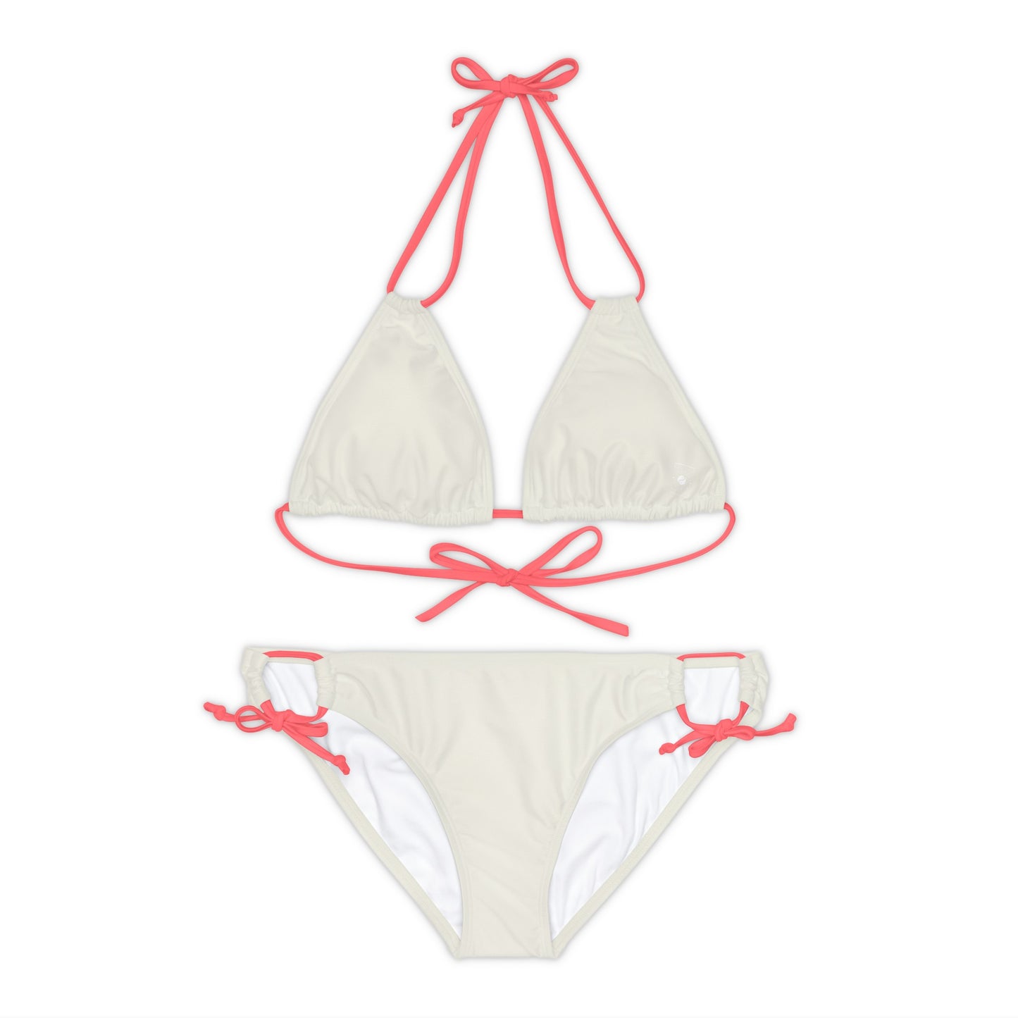 #E9E7DA Ivory - Lace-up Bikini Set