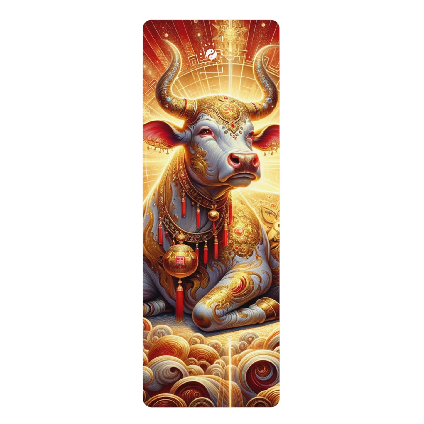 "Golden Euphoria: A Dance of the Divine Bovine" - Yoga Mat