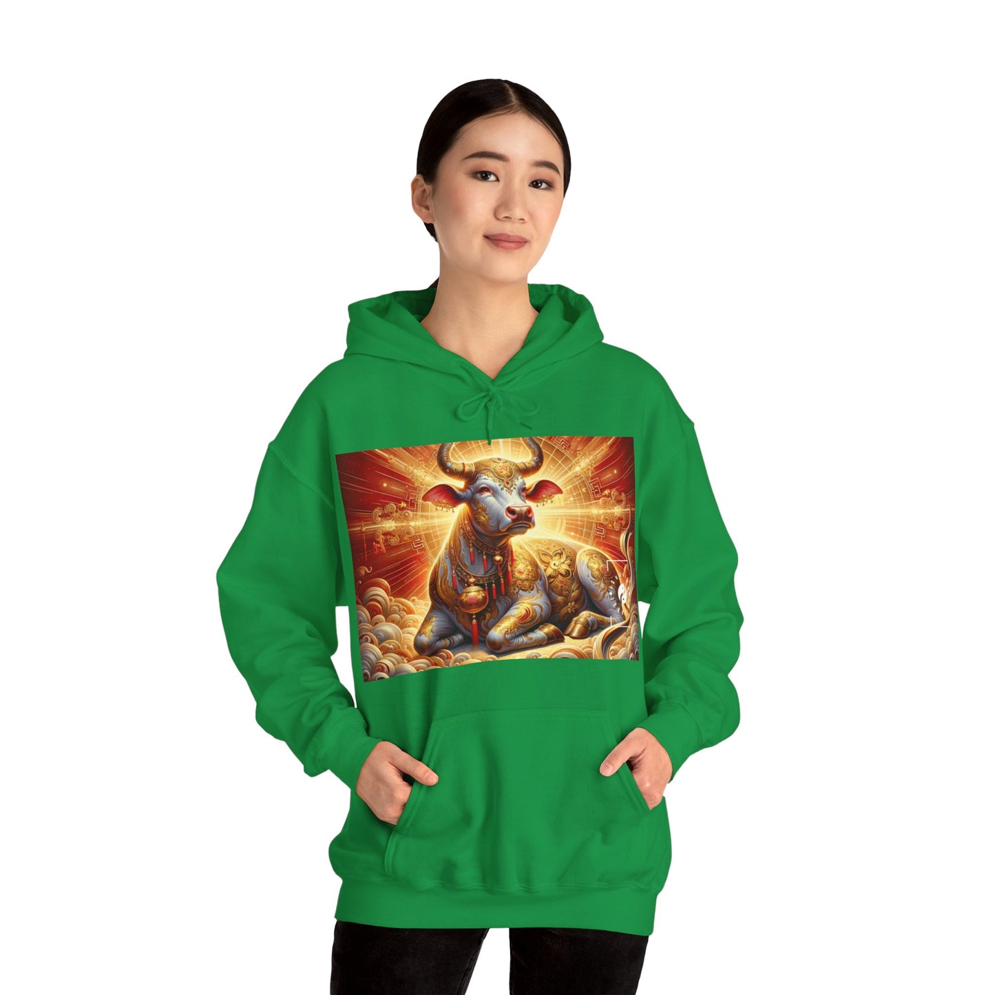 "Golden Euphoria: A Dance of the Divine Bovine" - Hoodie