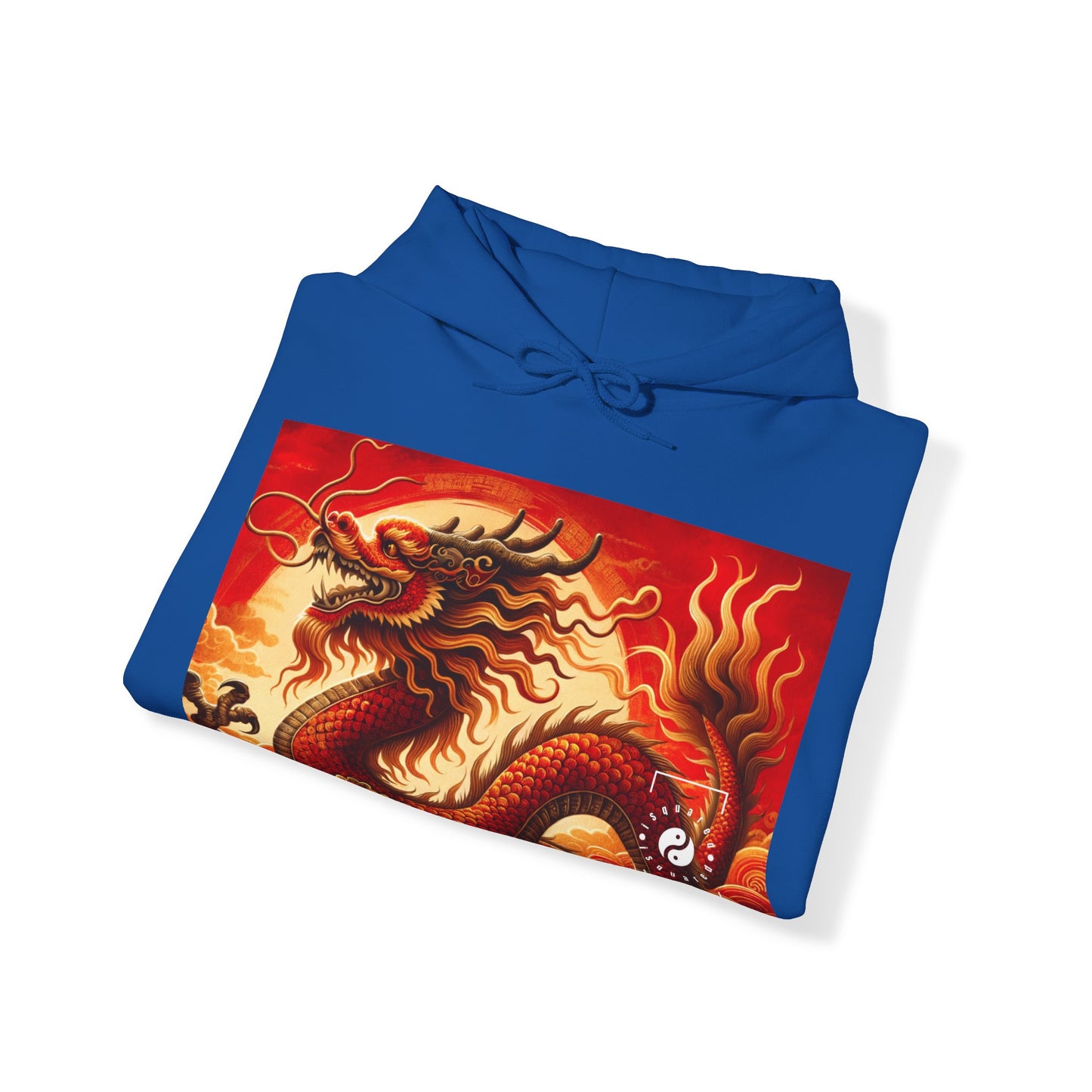 "Golden Dragon Dance in the Crimson Twilight" - Hoodie