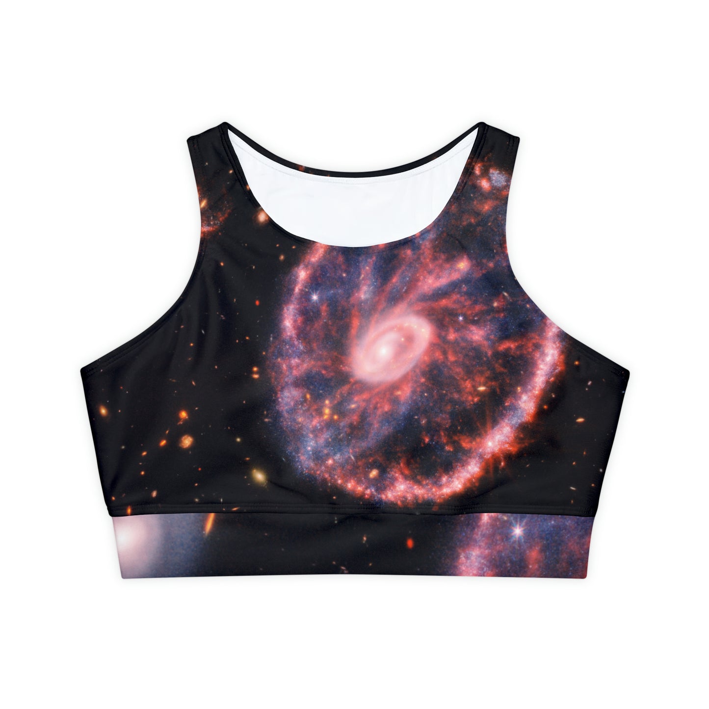 Cartwheel Galaxy (NIRCam and MIRI Composite Image) - Lined & Padded Sports Bra