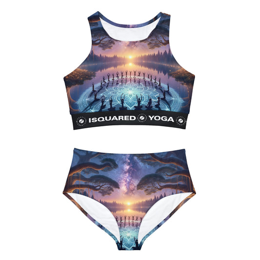 "Celestial Serenity: Mandala's Reflection" - Hot Yoga Bikini Set