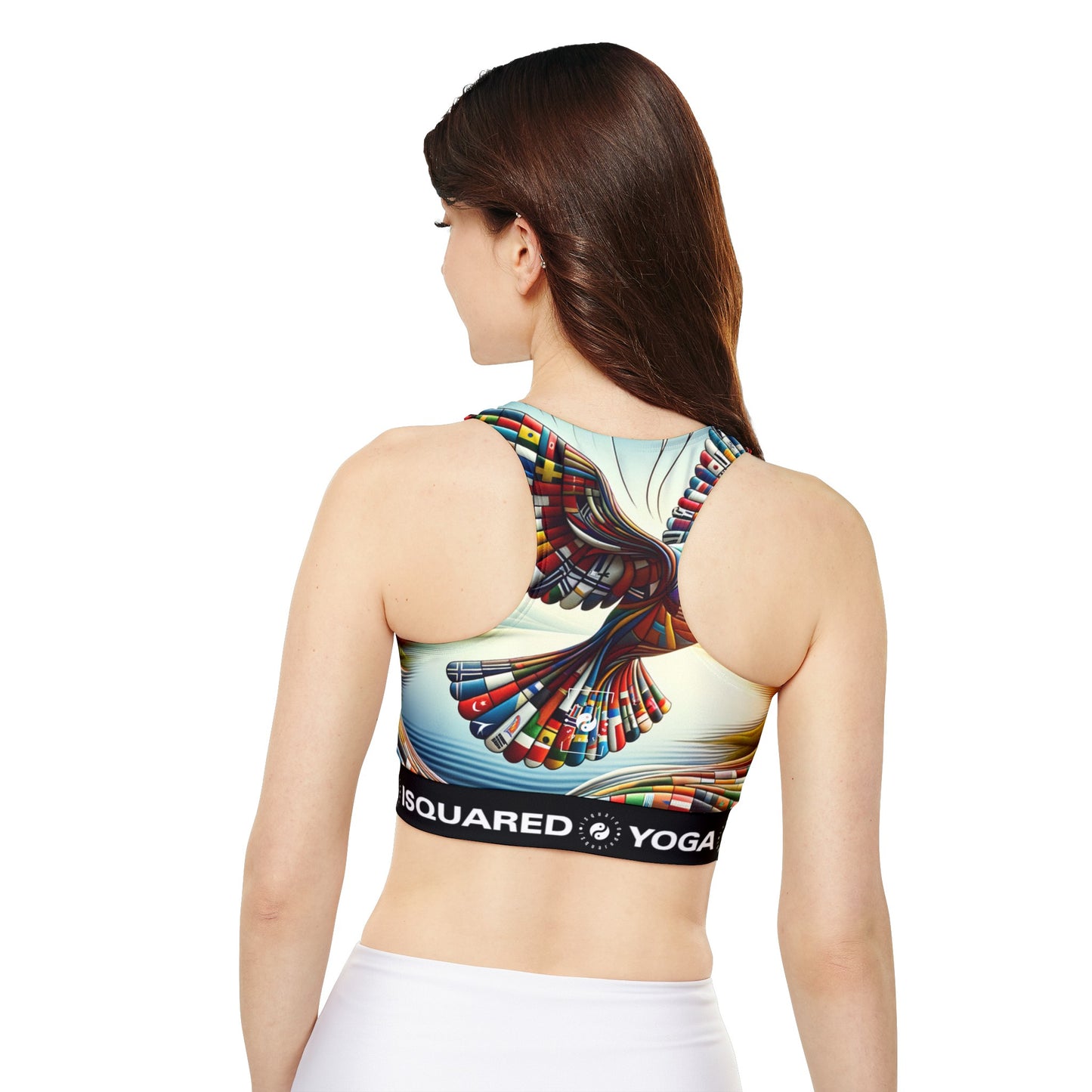 "Global Tapestry of Tranquility" - Lined & Padded Sports Bra