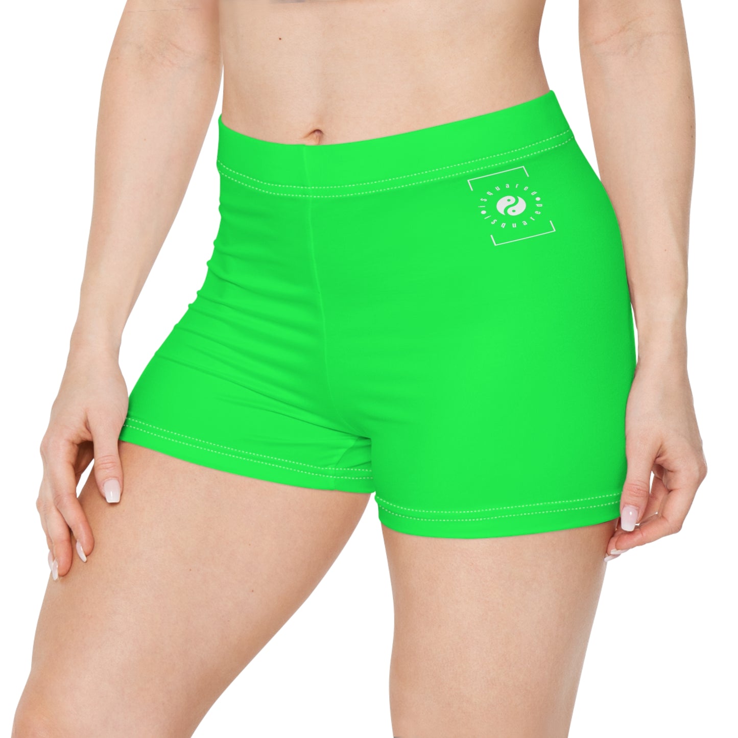 #0FFF50 Neon Green - Mini Hot Yoga Short