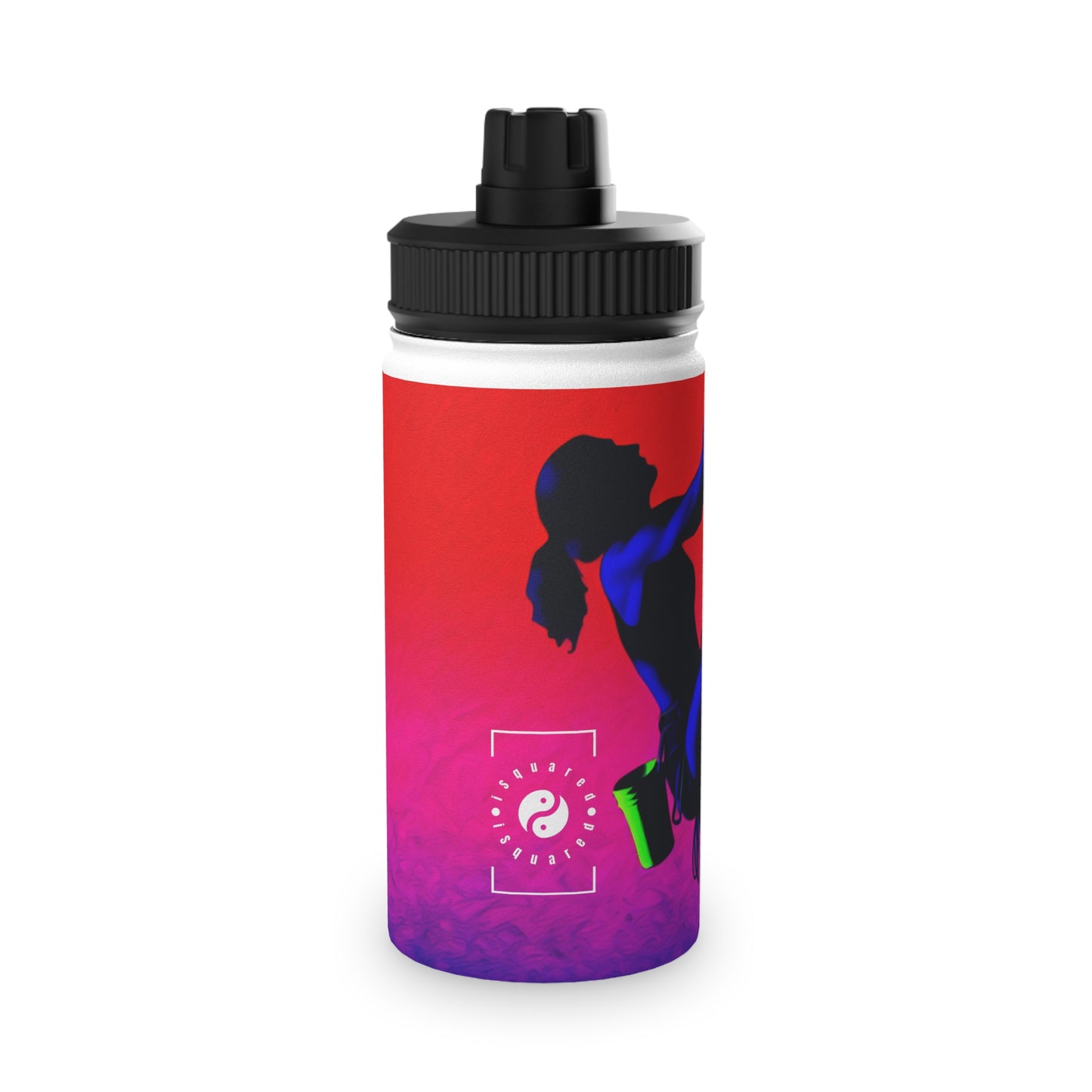 "Technicolour Ascent: The Digital Highline" - Sports Water Bottle