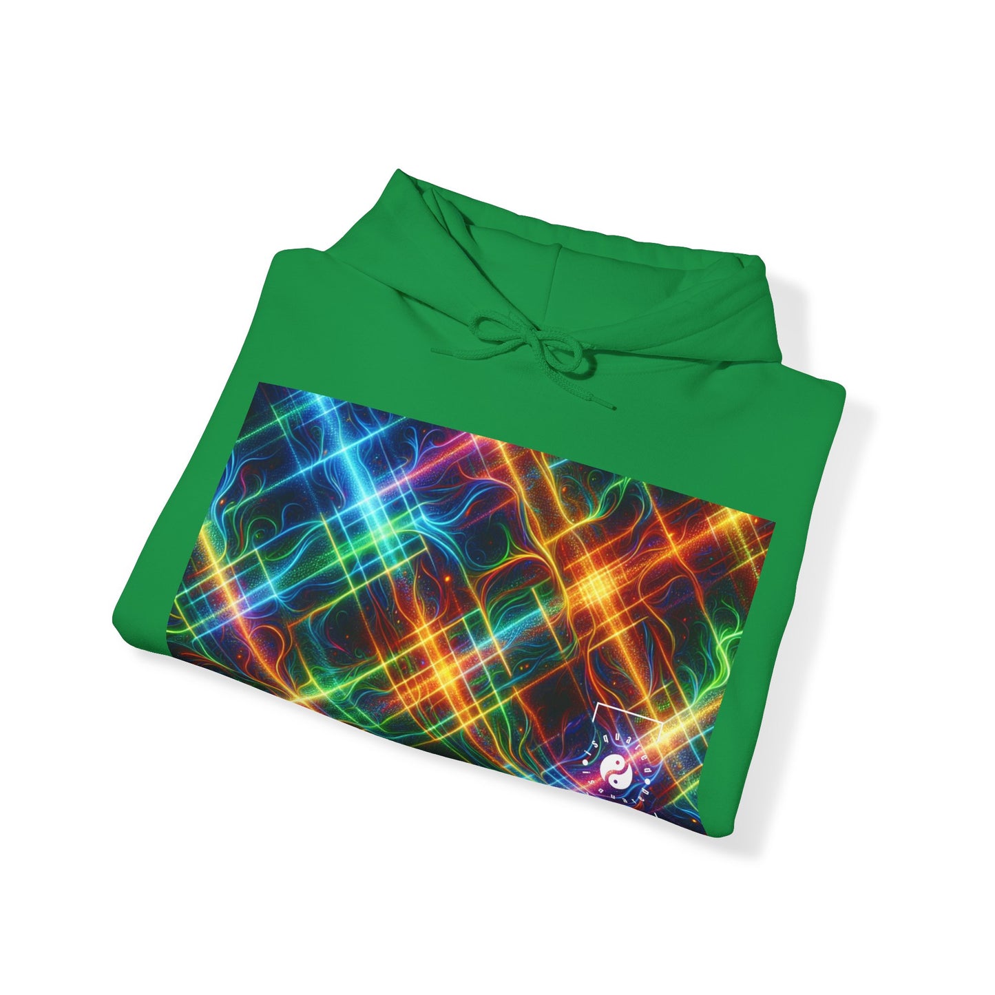 "Neon Plaid Luminosity Matrix" - Hoodie