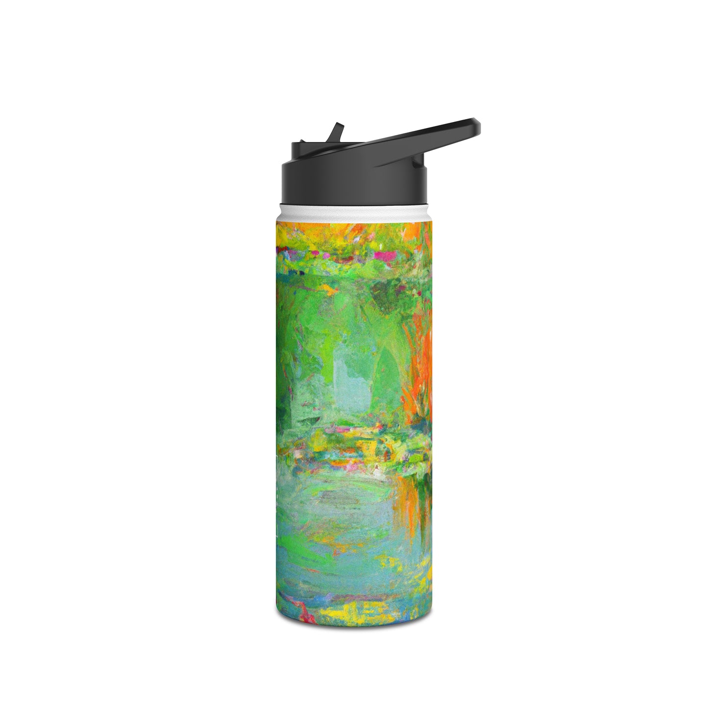 "Lily Aquarelle: Dusk Reflections" - Water Bottle