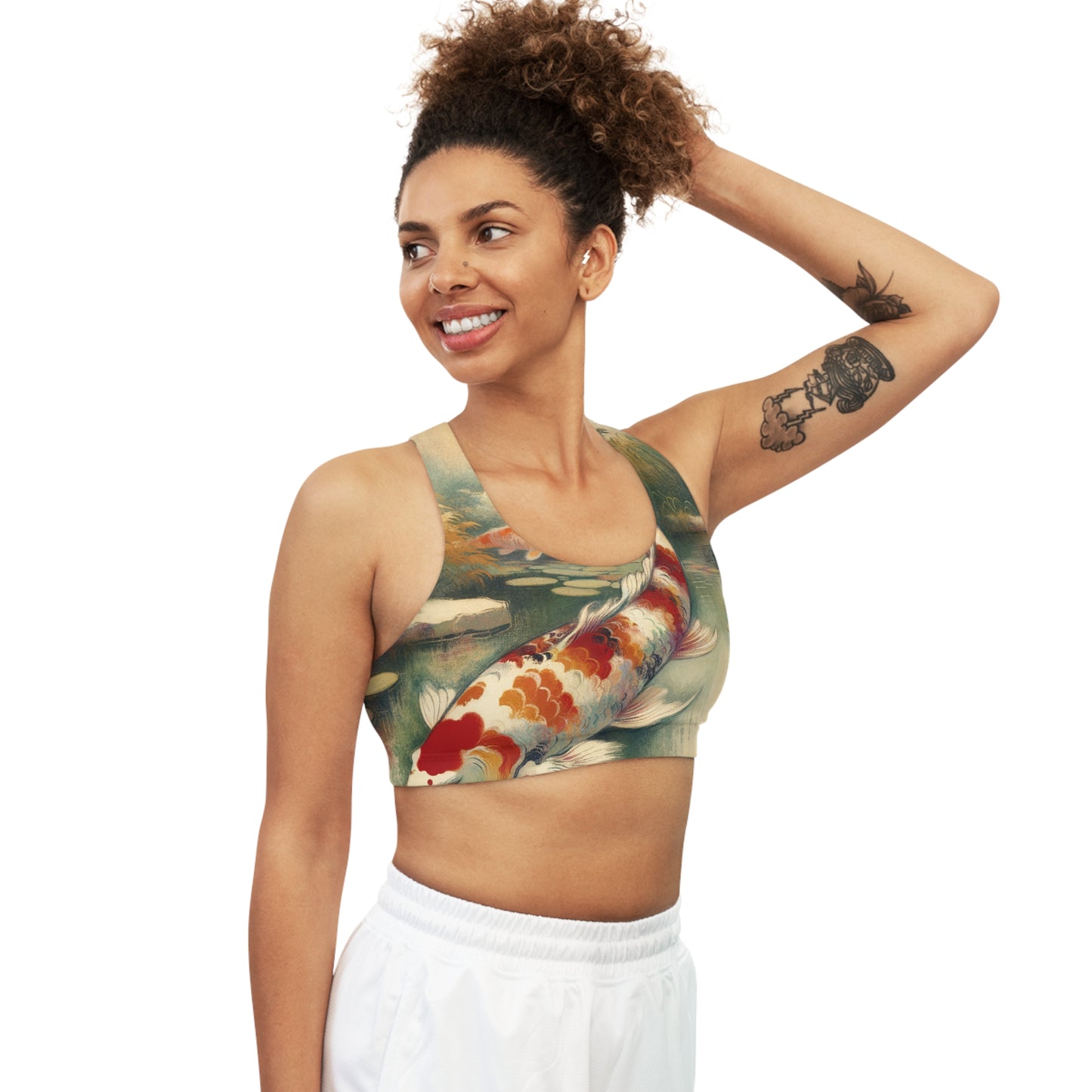 Koi Lily Pond - Seamless Sports Bra