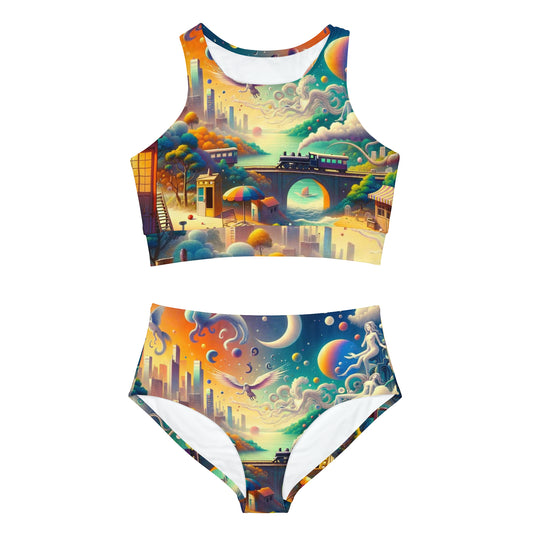 "Mirrors of Metaphor: A Murakami Odyssey" - Hot Yoga Bikini Set