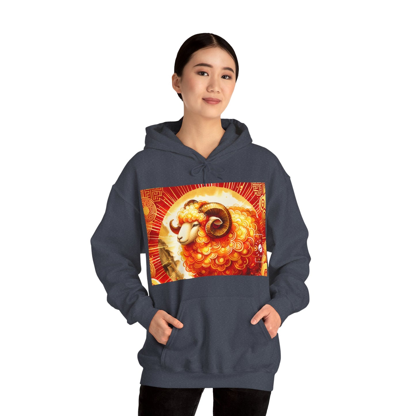 "Auspicious Gold of Divine Ewe: A Lunar New Year Revelry" - Hoodie